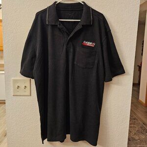 CASE IH AGRICULTURE Black Polo Shirt with Logo - Short Sleeves - Men's 2XL-3XL